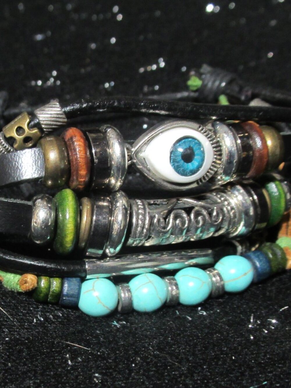 Evil Eye Layered Adjustable Bracelet